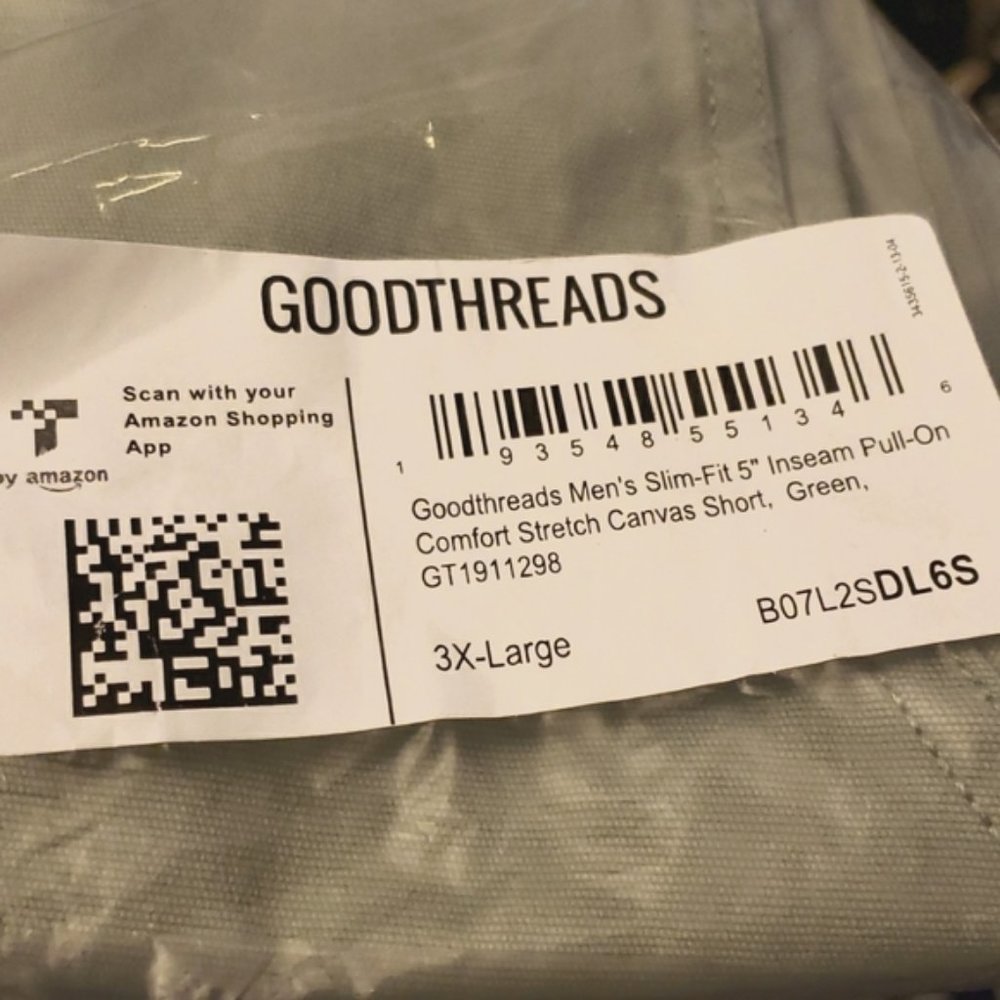 Goodthreads Men's Slim-Fit 5" Pull-on Comfort Stretch Canvas Short Green 3XL - Picture 2 of 9